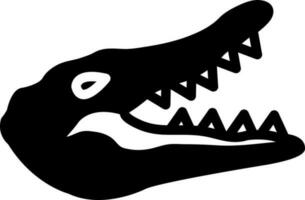 solid icon for crocodile vector