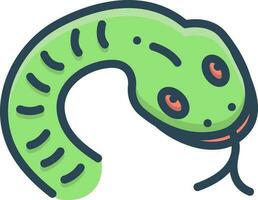 color icono para serpiente vector