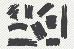 Chaotic brush strokes vector illustrations set