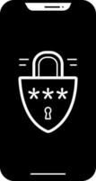 solid icon for security code vector