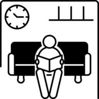solid icon for waiting room vector
