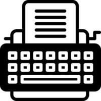 solid icon for typewriter vector
