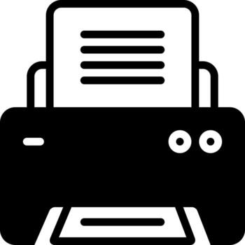 sólido icono para impresora vector