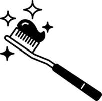 solid icon for tooth brush vector