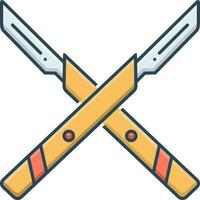 color icon for surgery knife vector