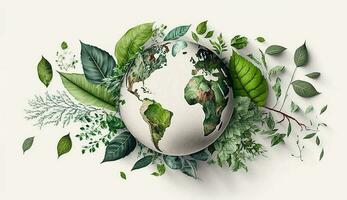 Clean nature globe, world enviroment day, earth day, background photo illustration