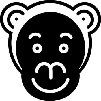 solid icon for monkey vector