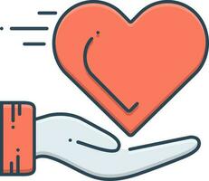 color icon for heart care vector