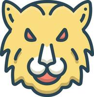 color icon for tiger vector