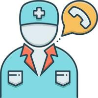 color icon for doctor on call vector