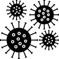 sólido icono para bacterias vector