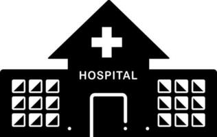 solid icon for hospital vector