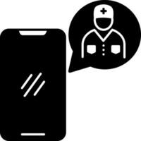 sólido icono para pedir un médico vector