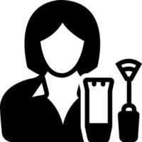 solid icon for beautician vector