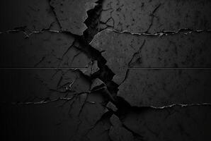 black cracked cement texture background. photo