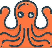 color icon for octopus vector