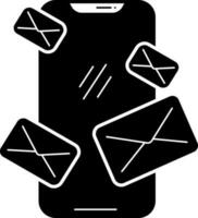 solid icon for email vector