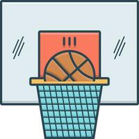 color icon for basketball vector