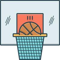 color icon for basketball vector