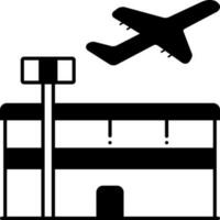 sólido icono para aeropuerto vector