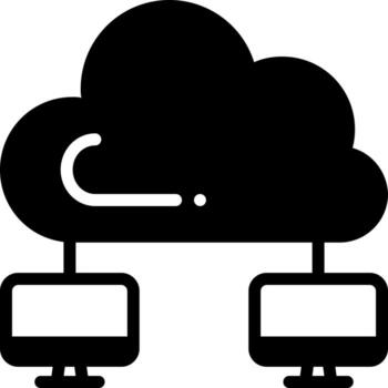 solid icon for cloud vector