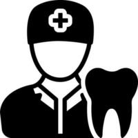 sólido icono para dentista vector