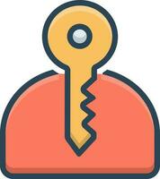 color icon for key vector