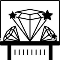 sólido icono para diamante vector