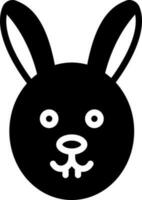 solid icon for rabbit vector