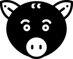 solid icon for pig vector