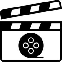 solid icon for movie vector