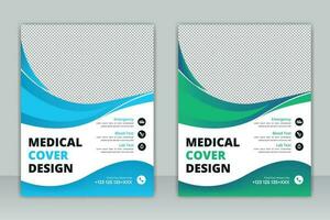 cuidado de la salud cubrir a4 modelo diseño y plano íconos para un reporte y médico folleto diseño, volantes, folletos decoración para impresión y presentación vector. vector