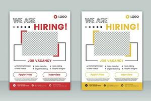 We are hiring flyer design. Job offer leaflet template.  We are hiring Job advertisement flyer template, Vector