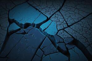 cracked dark blue cement texture background. photo