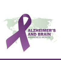 Vector Illustration of Alzheimer's and Brain Awareness Month. Simple and Elegant Design