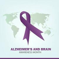 Vector Illustration of Alzheimer's and Brain Awareness Month. Simple and Elegant Design