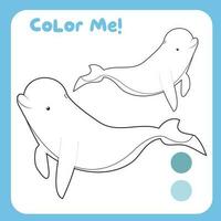 animal colorante página. colorante mar animales hoja de cálculo. colorante actividad para niños. imprimible educativo imprimible colorante hoja de cálculo. vector archivo.