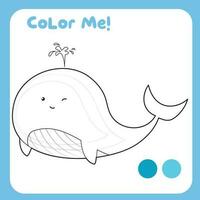 Animal coloring page. Coloring sea animals worksheet. Coloring activity for children. Printable educational printable coloring worksheet. Vector file.