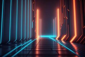 realistic background with neon light. photo