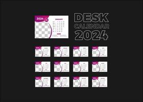 Corporate Business Calendar Design Template Desk Calendar 2024 vector