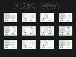 Corporate Desk Calendar Design Template 2024 . vector