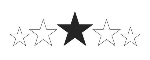 Five star rating flat monochrome isolated vector icon. Bewertung sterne. Review stars 5. Editable black and white line art drawing. Simple outline spot illustration for web graphic design