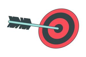 Arrow target flat line color isolated vector object. Shooting target. Archery bullseye. Editable clip art image on white background. Simple outline cartoon spot illustration for web design