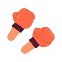 Boxer boxeo guantes semi plano vistoso vector primero ver manos. kickboxing clase. luchando manos. capacitación. editable de cerca pov en blanco. sencillo dibujos animados Mancha ilustración para web gráfico diseño