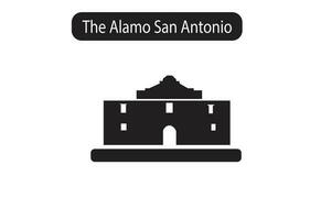 el alamo san antonio silueta icono vector ilustración