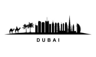 horizonte paisaje de dubai ciudad en el unido árabe emiratos vector