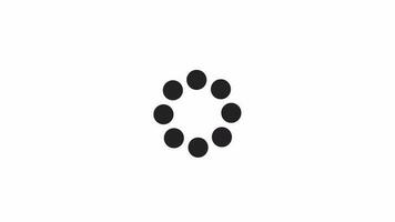Animated bw buffer icon. Slow internet. Black white thin line icon 4K video footage for web design. Progress bar circular isolated monochrome flat element animation, alpha channel transparency