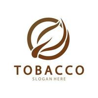 logotipo de hoja de tabaco, campo de tabaco y vector de diseño de plantilla de logotipo de cigarrillo de tabaco