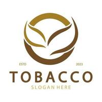 logotipo de hoja de tabaco, campo de tabaco y vector de diseño de plantilla de logotipo de cigarrillo de tabaco