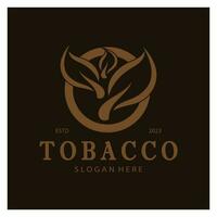 logotipo de hoja de tabaco, campo de tabaco y vector de diseño de plantilla de logotipo de cigarrillo de tabaco